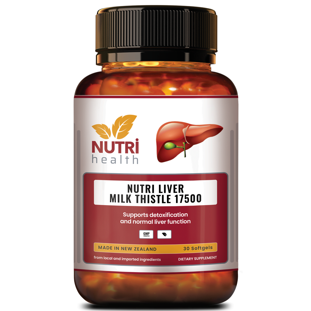 Nutri Liver Milk Thistle 17500 Nutri Health New Zealand support detoxification and normal liver function
