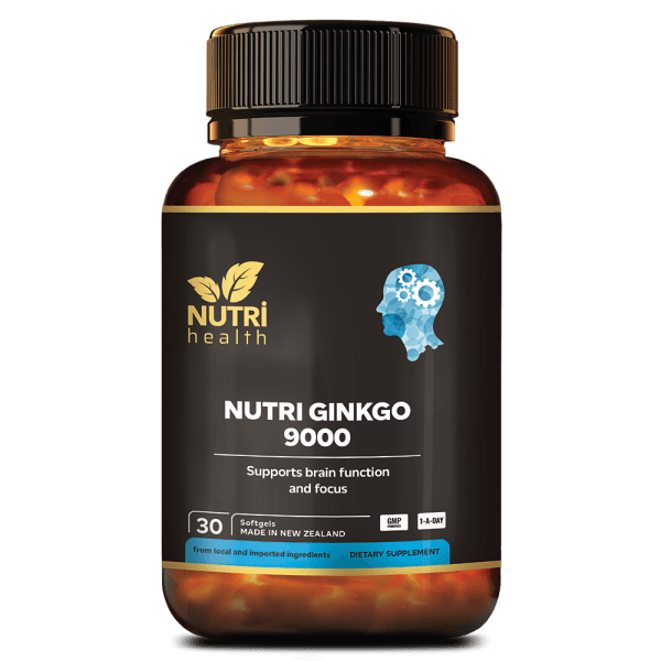 Nutri Gingko 9000 30 softgels black Nutri Health New Zealand