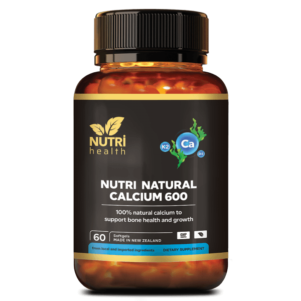 Nutri Natural Calcium 600 60 softgels Black Nutri Health New Zealand